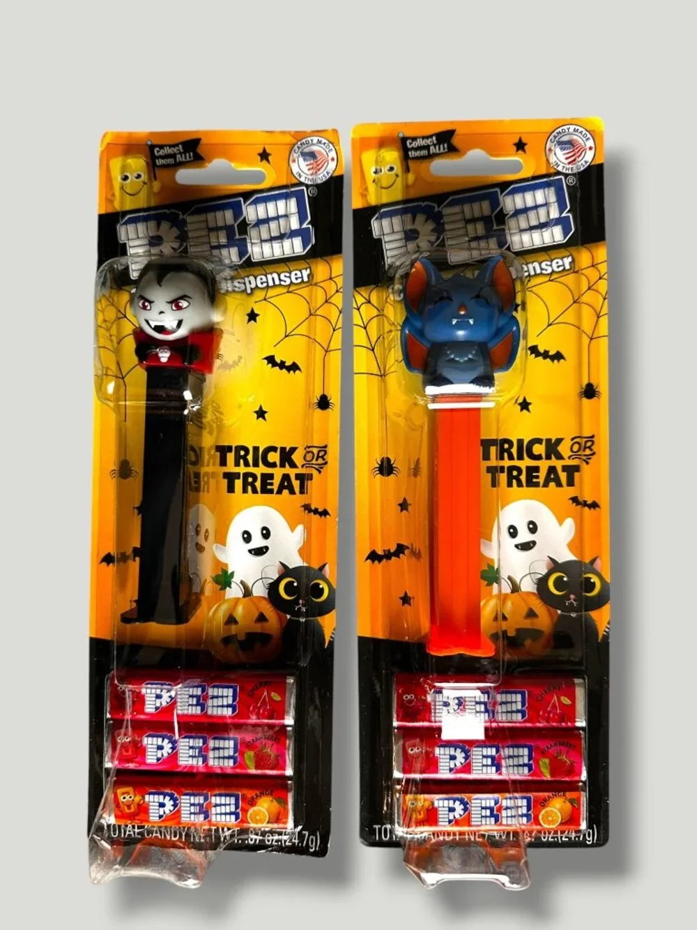 Halloween Pez Candy Dispensers Vampire & Bat Set - Collectible